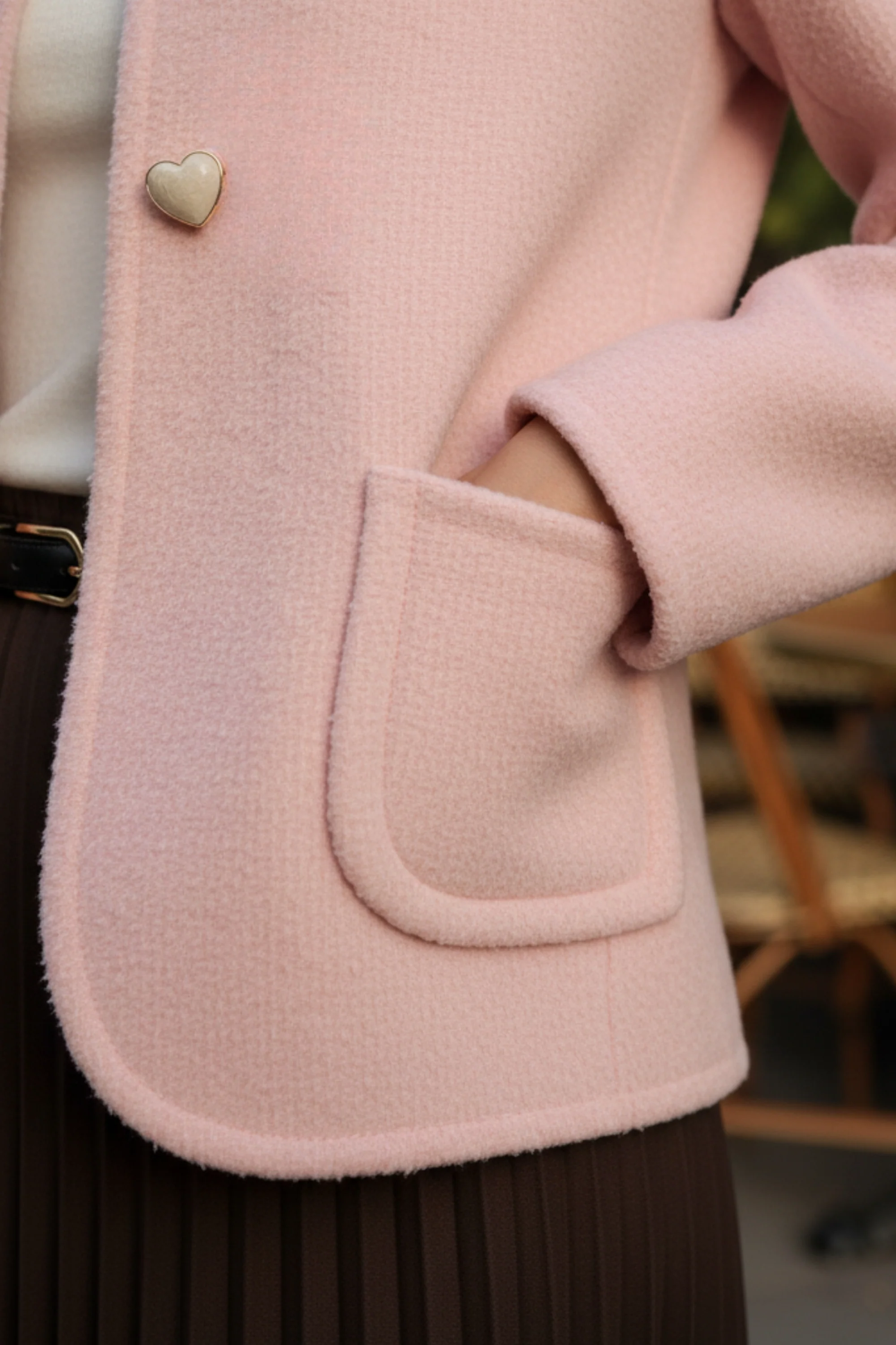 Dreamy Rose Double Sided Cashmere  Blazer