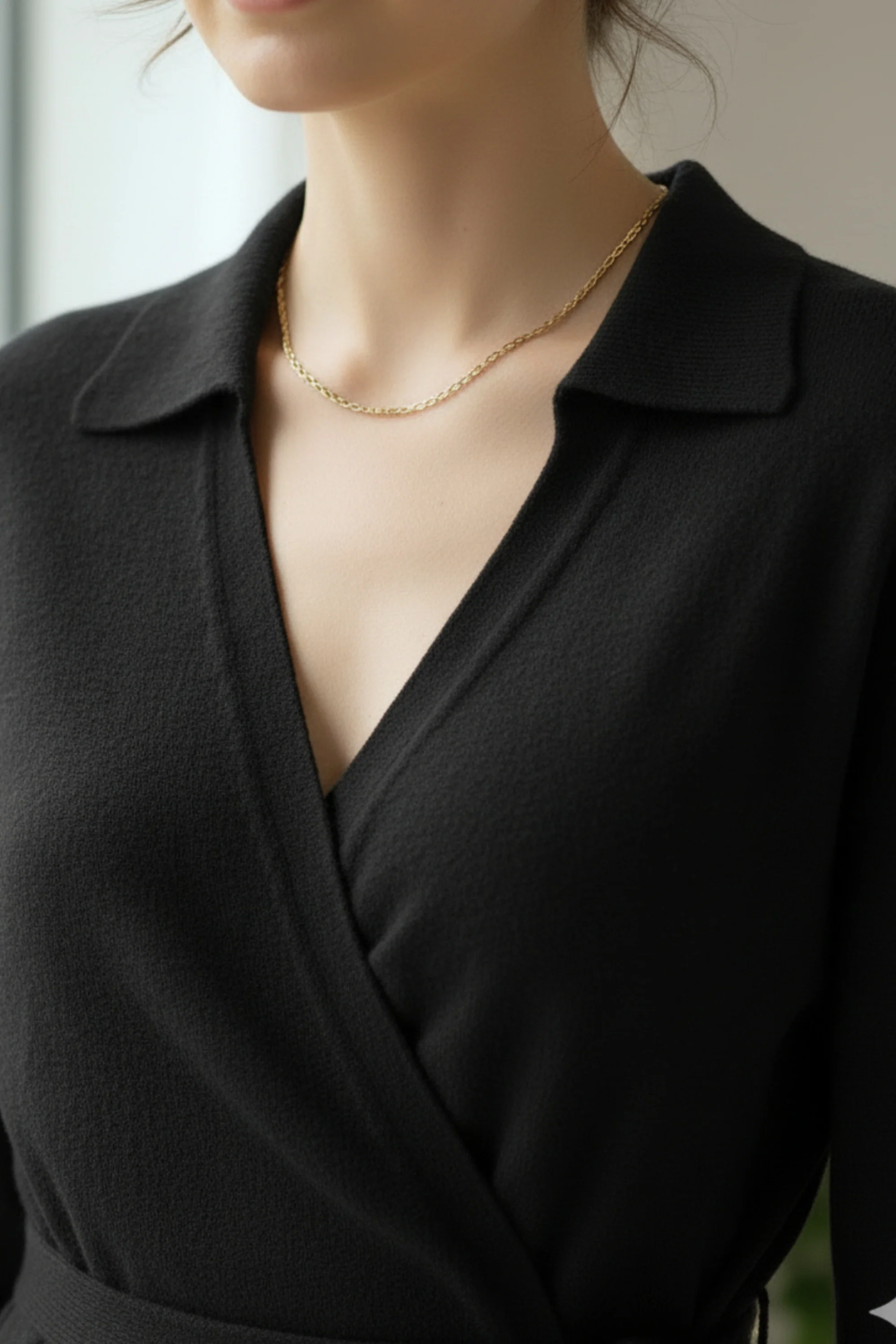 Midnight Tie-Up Knit Top
